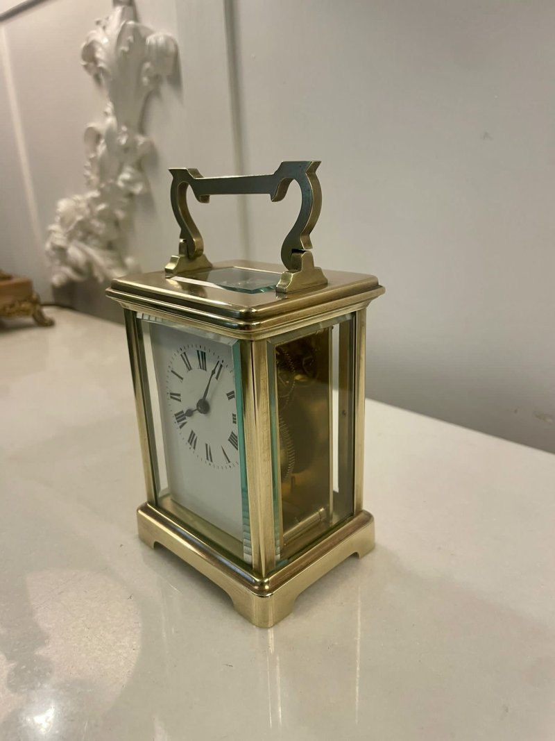 Antique Victorian Quality Brass Carriage Clock - Image 3
